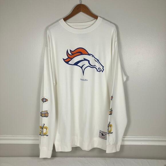 Denver Broncos Super Bowl Throwback Crewneck Sweatshirt Size XXL White - Picture 1 of 8